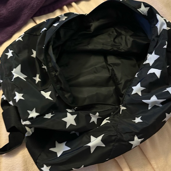 Victoria's Secret Black and Silver Star Pouch/ duffel nwt - Picture 7 of 7